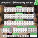 American Mahjong Tile Set 4 Players with Blue Carrying Bag, 166 White Tiles, 4 Colors All-in-One Racks and Pushers, Travel Mahjong Set American 2026 Mah Jongg Sets/ Mah Jong Tiles/ Majong/ Majiang