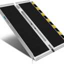 Protable Wheelchair ramp 4FT,Non-Slip Folding Aluminum Handicap Ramps,Threshold Ramps for Home,Holds up to 600lbs,Wheelchair ramp for Steps (4FT(Useing Height 4-12inch))