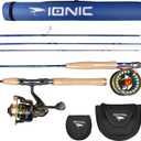 Ionic Fly/Spin Carbon Fiber Fishing Rod Combo - All-in-One Hybrid Kit for Fly & Spin Anglers