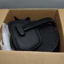 Brick Attic Drafting Chair with Backrest  Adjustable Foot Rest Rolling Stool with Wheels, PU Leather Swivel Stool for Office Spa Studio Lab Counter Salon Home Work Bar Kitchen Shop(Black)