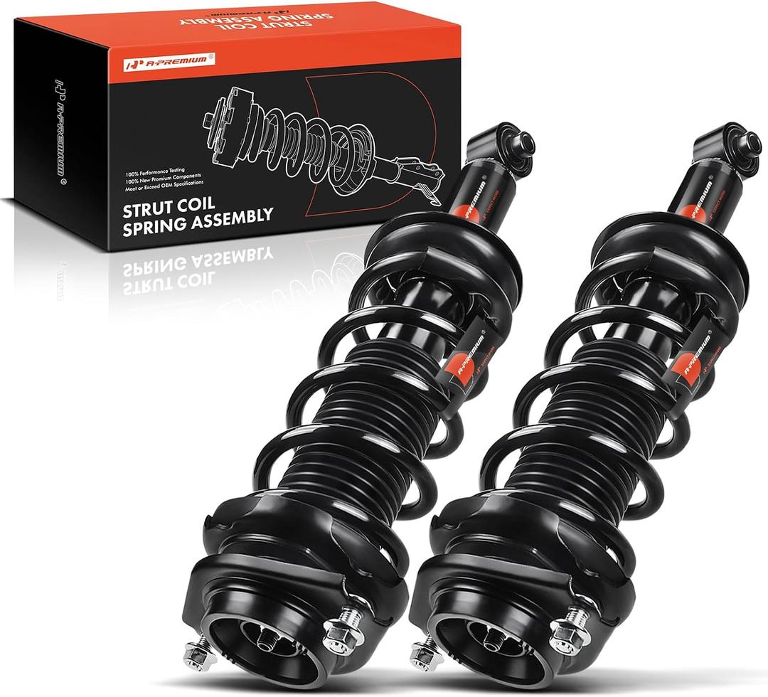 A-Premium Rear Complete Strut Assemblies with Coil Springs, Set of 2