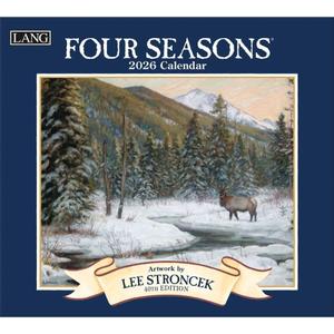 Lang Four Seasons 2026 Wall Calendar  12-Month Calendar with Stapled Binding, Linen-Embossed Seasonal Landscape Artwork by Lee Stroncek, 13.4"  12"