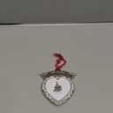 Mulumu Christmas Tree Ornament Picture Frame Metal Hanging Pendant Holiday 2.5" Photo Frame Charm Decorative of Pets, Baby First Christmas, Family (Heart White)