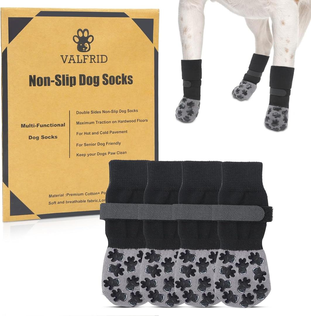 Luxury Non-Slip Dog Socks with Thick Grips,Dog Shoes for Hot Pavement,Traction Control on Hardwood Floor,Dog Booties for Small Medium Large Dogs XL