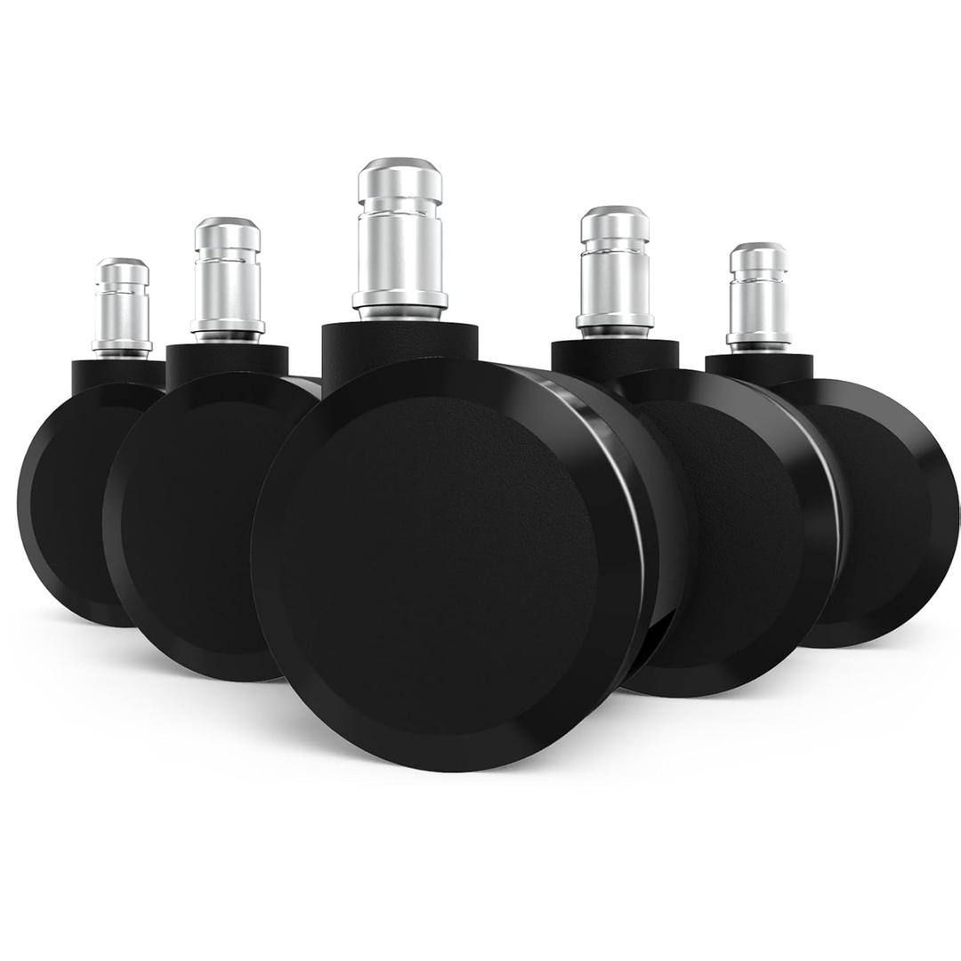 Office Chair Caster Wheels Replacement, 2.36"(60mm) Casters Replacement for Herman Miller Aeron Chair, Universal Size for Carpet and Hardwood Floors(Set of 5)