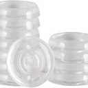 SoftTouch 1-3/8" Round Reusable Furniture Caster Cups for Couches, Chairs, Tables on Carpet or Hard Surfaces, Furniture Wheel Caster Cups with Vinyl Base, Set of 12, Clear