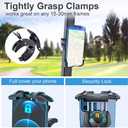 Golf Cart Phone Holder, No Shaking Phone Holder for Bike, One-Handed Pick and Place Motorcycle Phone Mount for Handlebars (Black, Medium)
