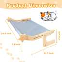 Cat Window Perch for Large Cats, Heavy Duty Hammock Bed No Drill Design, Solid Wood Frame Seat with Metal Hooks, Adjustable Windowsill or Bedside Use, Washable Cushion for Indoor Pets