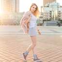 FGZ Women Thin Cotton Socks Soft Cozy Socks Cute Ankle Crew Socks 5 Pairs (Blue)