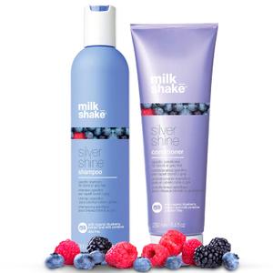 Milk_Shake Silver Shine Purple Shampoo 10.1 Fl Oz + Silver Shine Purple Conditioner 8.4 Fl Oz - Blonde Shampoo and Conditioner for Brassy Hair
