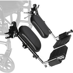 Universal Wheelchair Footrest with Comfort Foam Cushion - Adjustable Lift & Extendable Anti-Slip Foot Plate, Foldable Quick Release for Transport Chairs (Black 1 Pair) LK3JELR T94 Models Compatible