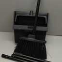 SPARTA Duo-Pan Upright Dust Pan and Broom Set, Essential Cleaning Tools for Home and Commercial Use, 36" Handle, 1 Count, Black