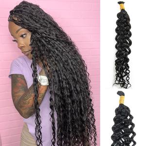 YWIGS Water Wave Human Braiding Hair for Boho Braids Bulk Human Hair for Braiding No Weft Virgin Human Hair 50G 18inch