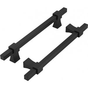 homdiy 10 Pack Adjustable Black Cabinet Pulls 1-3/8" to 4" (35-102mm) Adjustable Hole Distance Drawer Pulls