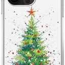 Watercolor Christmas Tree Case Compatible with iPhone 15 Pro Max, Winter Christmas Painting Case for iPhone 15 Pro Max, Unique TPU Protective Phone Case Cover