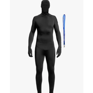 Full Bodysuit Include Zipper Helper Unisex Spandex Stretch Adult Costume Zentai Disappearing Man Body Suit, Size Large