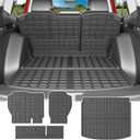 powoq Hybrid Cargo Liner Compatible with 2023-2025 Honda CRV Upper Deck Cargo Mat TPE Trunk Mat Replacement for 2023-2025 Honda CRV Accessories (Fit 23-25 Hybrid Upper Deck, Backrest Mat+Trunk Mat)