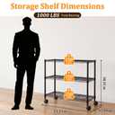 3-Tier Adjustable Wire Shelving Unit 750 Lbs Commercial Metal Storage Rack