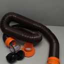 Camco RhinoFLEX 15' RV Sewer Hose Kit  Includes 4-in-1 Adapter, Clear Elbow, & Caps  Connects to 3 Slip & 3, 3 1/2, 4 NPT Threaded Sewer Connections (39770)