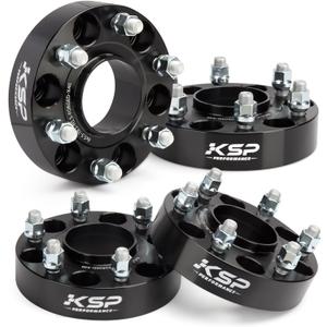 KSP 6X5.5 Wheel Spacers for Silverado Sierra,1.5"(38mm) Real Forged Spacers with 78.1mm Hub Bore M14x1.5 Studs fit for Tahoe Avalanche Express Suburban Sierra Yukon (1.5"-6x5.5-4pcs, black)