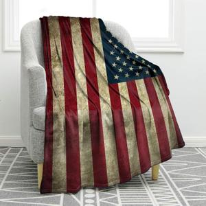 Jekeno American Flag Gifts Blanket for Men Women, USA Flag Throw Blankets for Adult Kids Boys Girls, Independence Day American Decor Gifts for Home Bed Couch (50"x60")