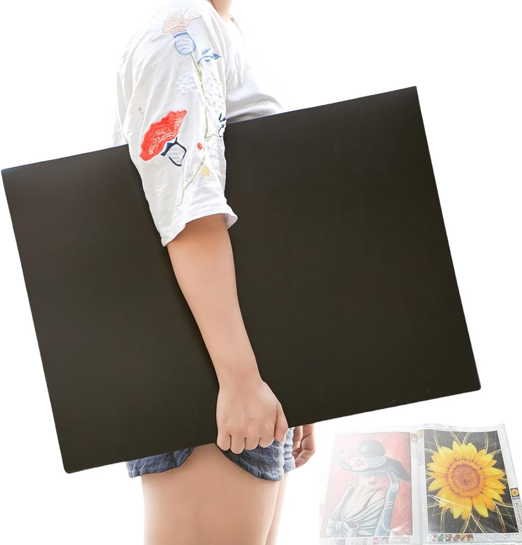 A2 Storage Book Suitable for 22x15 inches Diamond Paintings,Diamond Art Kit Storage Container with 30 Pocket Sleeves,Portfolio Folder for Artwork (Black)