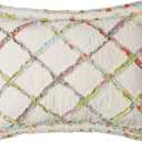 Laura Ashley Home - Standard Sham, Soft Cotton Bedding with Envelope Closure, Pre-Washed Home Decor for Added Softness (Ruffle Garden Cream, 20" x 26")