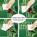 cfpolar Round Tablecloth with Elastic Edge Green Leaf St. Patrick's Day Round Fitted Table Cover Waterproof Wipeable Circle Table Cloths for Dining Kitchen Pattry Patio Outdoor (Fit for 45"-50")