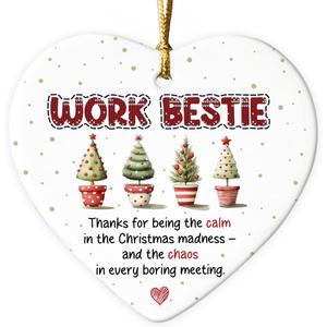 9 x Work Bestie Christmas Ornament 2025 - Unique Coworker Ornament for Christmas Tree, Work Bestie Gifts for Women, Men  Unique for Work Friends, Colleagues
