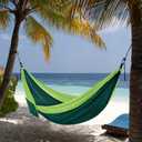 Outdoor Large Hammock for Camping Hammocks Gear for The Backpacking Survival Travel Portable Lightweight Parachute Nylon,Sturdy and Durable Up to 660lbs (Green)