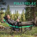 Overmont Reclining Camping Chair with Removable Footrest - 4-Position Adjustable Folding Lounge Chair for Adults with Removable Pillow Carry Bag - Support 300LBS Portable for Outdoor Beach Lawn Patio