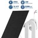 Outdoor Solar Charger for Ring Doorbell Compatible with Plus/Pro/3/3+/4, 4W Weatherproof Solar Panel with Built-in 5200mAh Battery, 13ft Cable & 360 Adjustable Mount for Video Doorbells