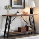 GAZHOME Console Table with Storage Shelf - Industrial Style Sofa Table Behind Couch for Living Room & Entryway, Rustic Brown,53.1 Inch, 53.1x11.9x31.5