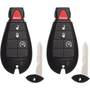 Key Fob Fobik Replacement Fits for Dodge Ram 1500 2013 2014 2015 2016 2017 2018 2019 2020 2021 2500 3500 4500 5500 2013-2018 Pickup Truck Keyless Entry Remote Start Control GQ4-53T 4B Set of 2
