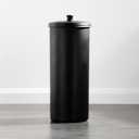 iDesign Freestanding Bathroom Toilet Paper Storage Holder with Lid for 3 Extra Rolls, Matte Black