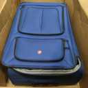 SWISSGEAR Sion Softside Expandable Spinner Luggage Durable Lightweight Travel Suitcase, Blue, Checked-Large 29-Inch