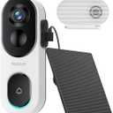 BOTSLAB 2K Doorbell Camera Wireless with Solar Panel, Nonstop Power Video Doorbell with Head-to-Toe View, No Monthly Fee, 2-Way Audio, Human Detection, 5200mAh Battery, 2.4Ghz WiFi