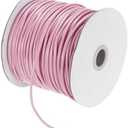 MECCANIXITY Waxed Cord 2.5mm Waxed Polyester Cord 87 Yard Wax String for Bracelet Making, Necklaces, Beading, Jewelry Making and DIY Crafts(Light Pink)