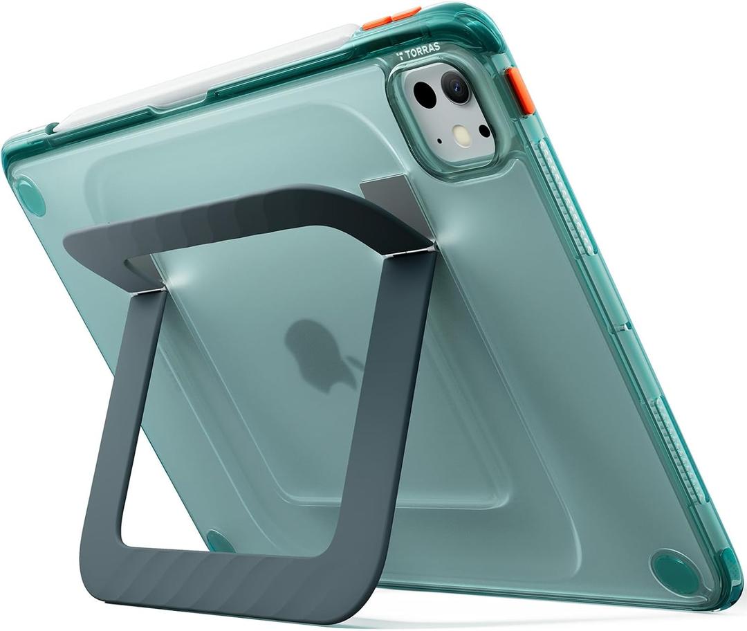 TORRAS Ostand K3 Neo for iPad Pro 11 Inch Case M5 (2025) / M4 (2024), Viewing Angles Adjustable,Ultra Stable Stand, Shockproof Protective Slim Kickstand Case with Pencil Holder, Glacier Sprint