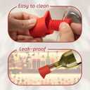 Champagne Stoppers Set of 4,Reusable Silicone Wine Stopper, Airtight Seal for Freshness,Dishwasher Safe and Unbreakable,Perfect for Parties and Gifts,Red 4pcs
