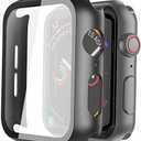 Misxi 2 Pack Hard PC Case with Tempered Glass Screen Protector Compatible with Apple Watch SE 3 (2025) SE 2 SE Series 6 Series 5 Series 4 40mm, Black
