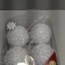 4.25" Christmas Ball Ornaments 4pc Set White Shatterproof Christmas Decorations Tree Balls for Xmas Trees Wedding Party Holiday Decorations Tabletop Small Trees Decoration (White)