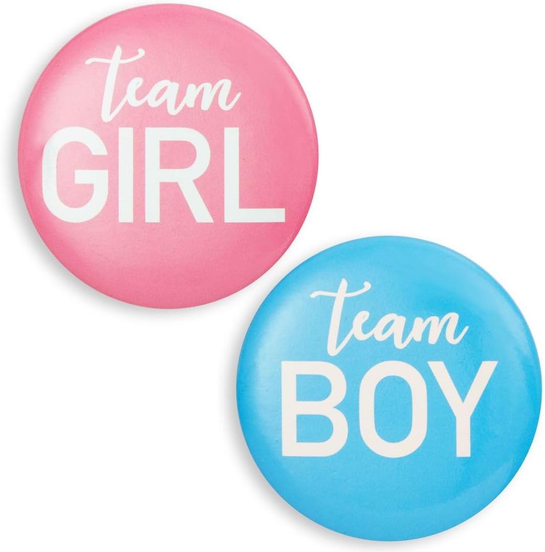 24 Pack Gender Reveal Pins 2.25 Inch, Team Boy or Girl Pins for Baby Shower Party Supplies, Gender Reveal Decorations, Fun Guessing Game for Guests - Team Boy or Girl Accessories