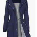 Bloggerlove Rain Jacket Women Lightweight Raincoat Waterproof Windbreaker Striped Climbing Outdoor Hooded Trench Coats, Large