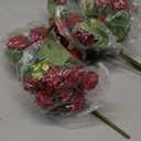 Red Artificial Flowers 15 Pcs Roses Fake Bouquet for Home Decoration