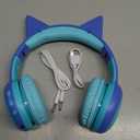 Kids Bluetooth Headphones, Over-Ear Toddler Headphones with Microphone, 85dB/94dB Volume Limited, 68H Playtime, Bluetooth 6.0, Portable Kids Wireless Headset with Cat Ears (Blue)