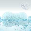 Sunlit Bath Jello Mini Gel Bath Pillows, Lumbar Pillow for Bathtub, Back Support Pillow, Gel Pillow with Non-Slip Suction Cups for Lumbar, Back Rest Support, Ice Blue