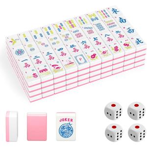 1.2" American Mahjong Tile Set, 166 Tiles + 4 Dice, Mahjong Tiles Only | Scratch-resistant melamine design,Clear engraved symbols, Easy handling, Long-lasting durability, Ideal gift for players