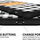 Compatible with iPhone 14 Pro Max Case 6.7 inch, Thanksgiving Fall Yellow Dots Pumpkin Black Plaid Phone Case Ultra Slim Thin Silicone Cover Anti-Scratch Shockproof Protective Rubber Case