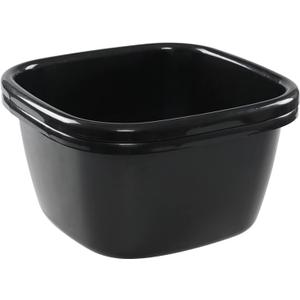 Ggbin 18 Quart Square Wash Basin, 2 Pack Plastic Dish Tubs, Black Dish Bins